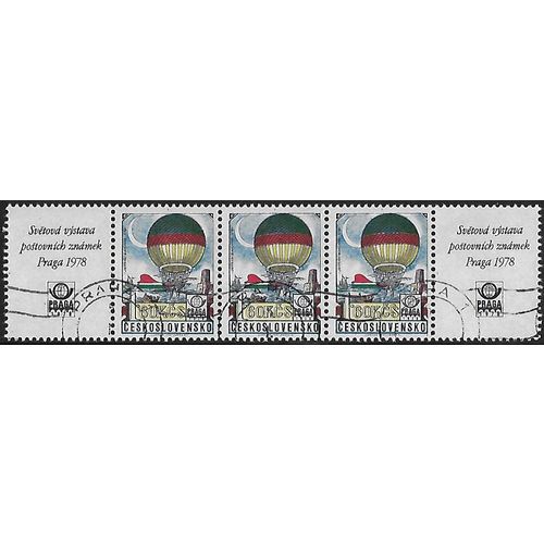 Zf. + Mi 2398 x 3 + Zf.: 1 Kč 60 mult. PRAGA 78 International Stamp Exhibition.
