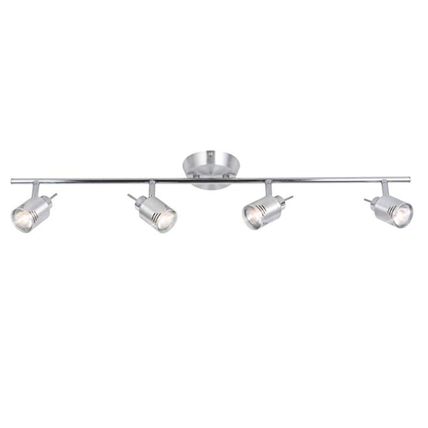 MODERN 4 WAY HEAD SPOT LIGHT GU10 ADJUSTABLE BRUSHED STEEL CEILING WALL BNIB