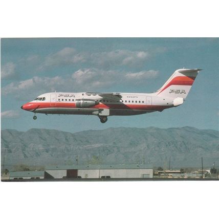 Pacific Southwest Airlines BAE 146 200A Civil Aviation Postcard (A18646)