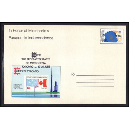 Postcard Passport to Independence Micronesia CAPEX '87 Box0186