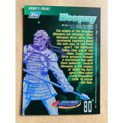 Star Wars Finest Base trading Card # 80 Weequay (A) 1996 Topps