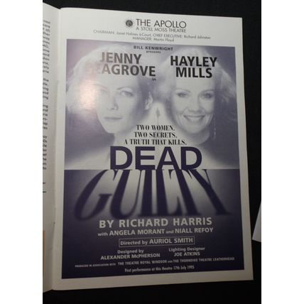 Hayley Mills & Jenny Seagrove Signed Dead Guilty Playbill/personal photo, London