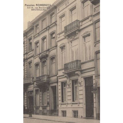 Pension Rombauts Rue Berckmans Bruxelles Belgium Old Postcard
