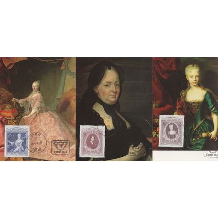 Andreas Moller Maria Theresia 3x Austria FDC Style Postcard s
