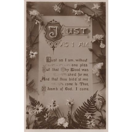 Just As I Am Blood Shed For Me Remembrance Grave Postcard