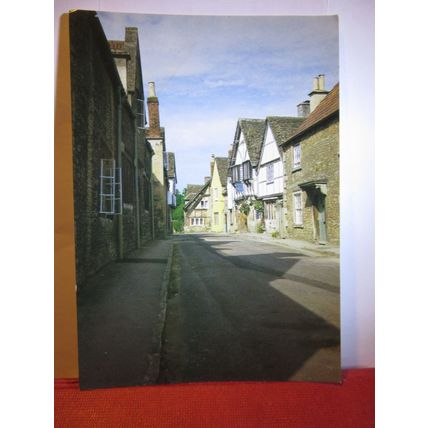 CHURCH STREET, LACOCK. WILTSHIRE vintage unused postcard by National trust (A) #