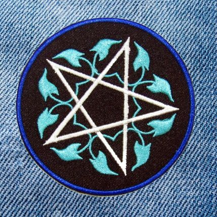 Wiccan Iron On Patch Badge Witch Celtic Star Embroidered Wiccan TyIron Pagan P54