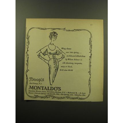 1959 Montaldo's Edward Abbott Dress by Wilson Folmar Advertisement