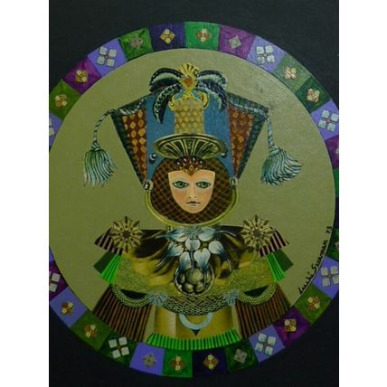 Vintage 1973 Luchi Szerman Signed Argentine Oil /MM Painting Annabella 24 X 24cm