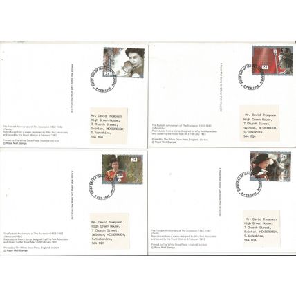GB PHQ Cards 1992 40th Anniversary Of Accession PHQ Cards Used Set (No 141)
