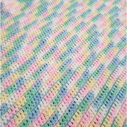 Handmade Pastel Rainbow Crochet Baby Blanket