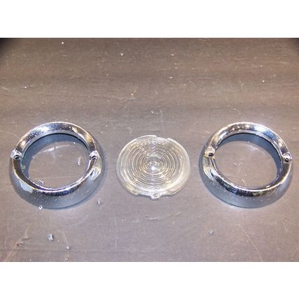 1954 GM REVERSE BEZELS & GLASS LENS #912607 5942303 BUICK PONTIAC CHEVROLET