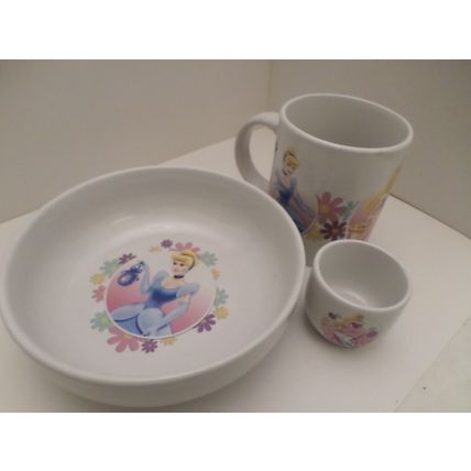 Walt Disney - Princess - 3 Piece Porcelain Breakfast Set - Mug / Bowl / Egg Cup