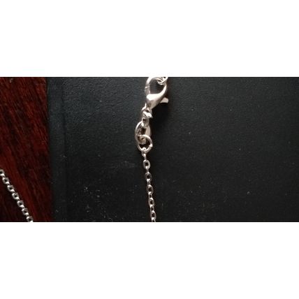 Antique Vintage 1950-s Sterling Silver Queen Crown Pendant on Chain - Hallmarks