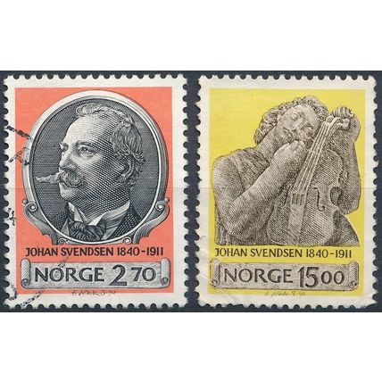 150th Birth Anniversary Johan Svendsen - Norway 1990 - F H & NM H - MiNr 1054/5