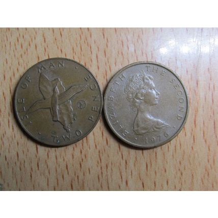 Isle of Man 1976 2p Coin