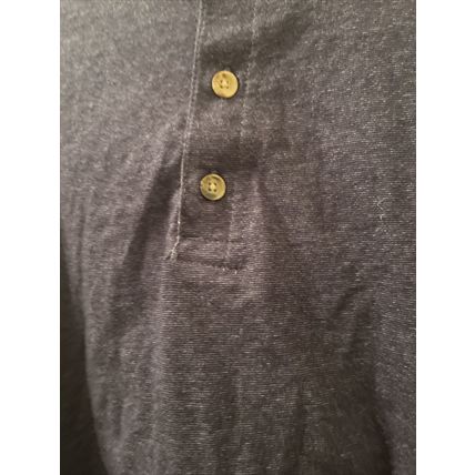 Hanes Beefy Tee Men's Long Sleeve T-Shirt 1/4 Button Blue Size 3XL