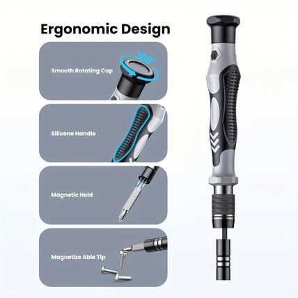 115-in-1 Precision Screwdriver Set, 115-in-1 Magnetic Repair Tool Kit, Anti-Slip
