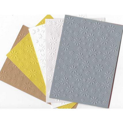 A6 Embossed Card. 10 Sheets. Floral. Cardmaking Scrapbooking Crafts Toppers