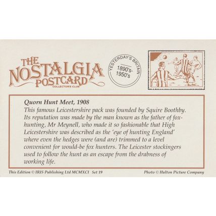 Postcard Quorn Hunt Meet 1908 Edwardian Fox Hunting Hound Horse - Nostalgia
