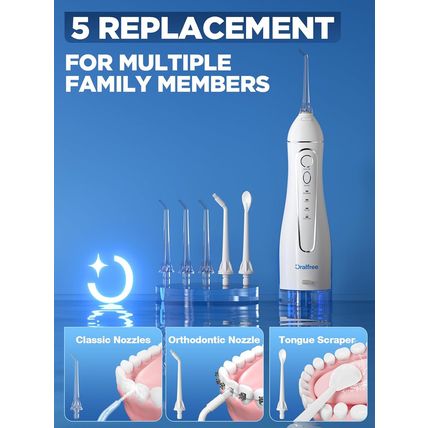 Oralfree Water Dental Flosser Cordless for Teeth Cleaning - 4 Modes Oral Irrigat