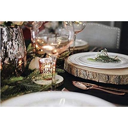 (10) Pack 10-11 Inches Large Wood Slices for Centerpieces - Wood Centerpieces fo