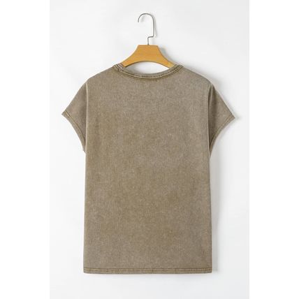 Sage Green Vintage Washed Short Dolman Sleeve Oversized T Shirt