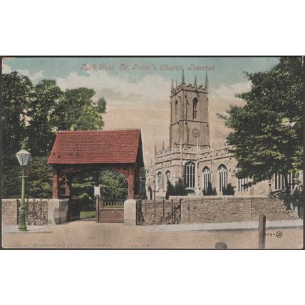 Lych Gate, St Peter's Church, Tiverton, Devon, 1919 - Valentine's Postcard