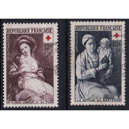 France 1953 SG 1191-2 Used - Red Cross Semi-postal (C-484 (17))