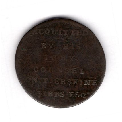 Great Britain. T. Hardy Middlesex Halfpenny 1794. dy16321