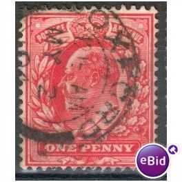GB stamps 1902-10 KEV11 - 1d SG219 Oxford 1