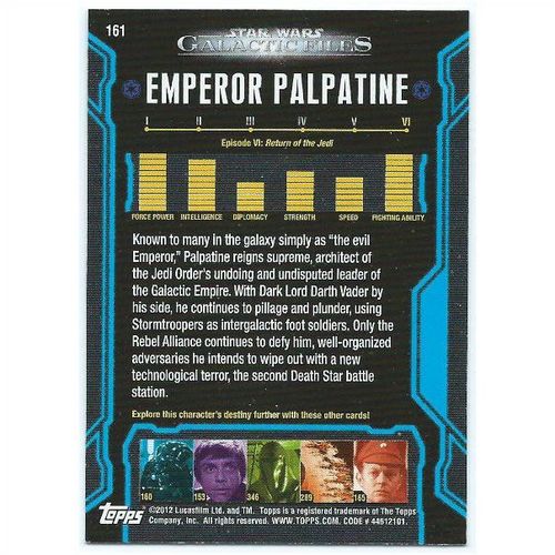 2012 Star Wars Galactic Files - #161 - Emperor Palpatine