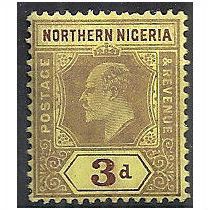 Northern Nigeria 1911 SG32 3d Purple/Yellow Mounted Mint ..