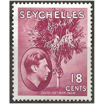 Seychelles 1941 SG139c 18c Carmine-Lake Mounted Mint .. ...