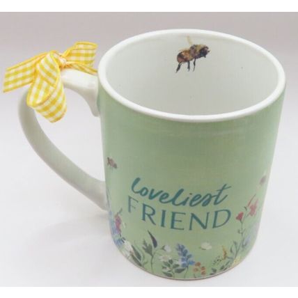 Loveliest Friend Fine China Mug Floral with Green Background 8.5 CM Verse Gift
