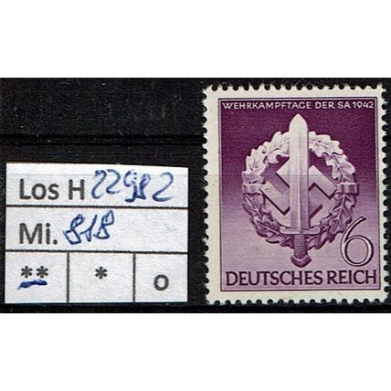 Los H22982: Deutsches Reich Mi. 818 **