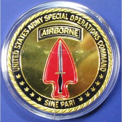 US Army, Special Operations Command. Challenge Coin. 1.50". 65b.
