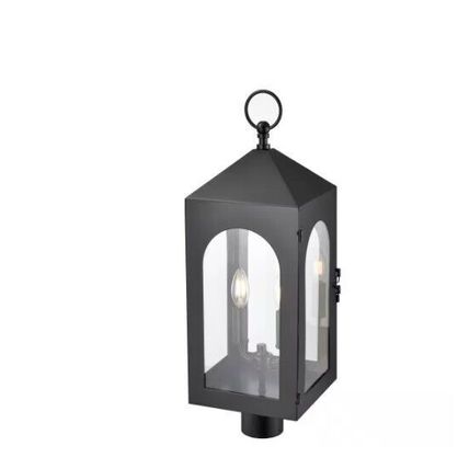 Millennium Bratton 2-Light Black Steel Outdoor Post Light w/ Clear Glass