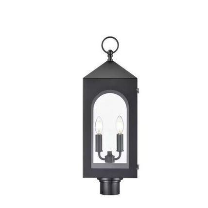 Millennium Bratton 2-Light Black Steel Outdoor Post Light w/ Clear Glass