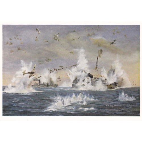 Artist Drawn The pedestal Convoy To Malta Shipping Postcard (S12064)