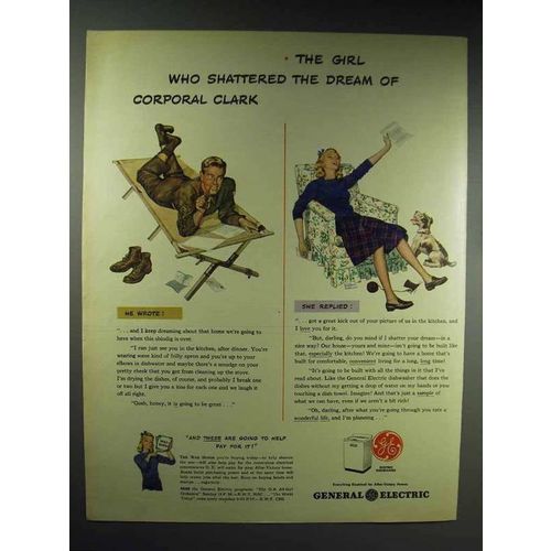 1944 General Electric Dishwasher Ad - Corporal Clark