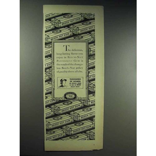 1944 Beech-Nut Peppermint Gum Ad - Quality Above All
