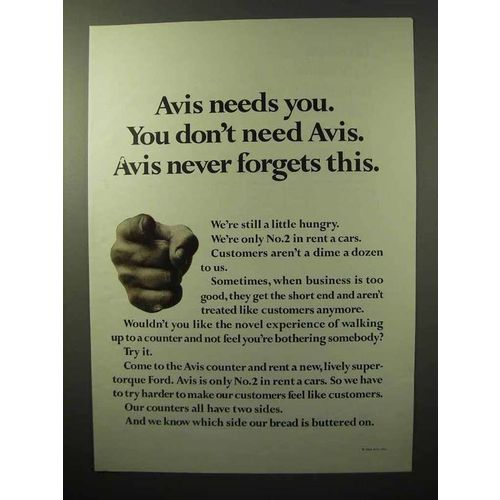 1964 Avis Rent a Car Ad - Avis Needs You