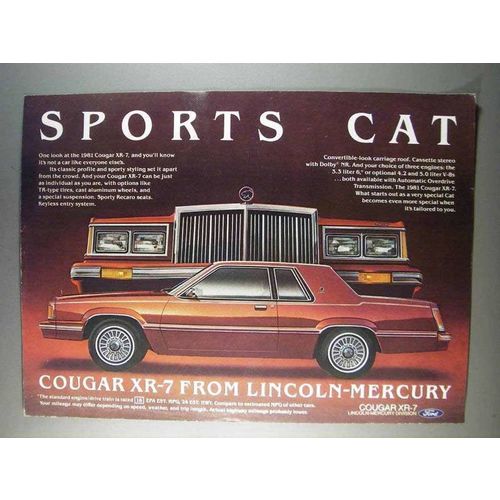 1981 Mercury Cougar XR-7 Ad - Sports Cat