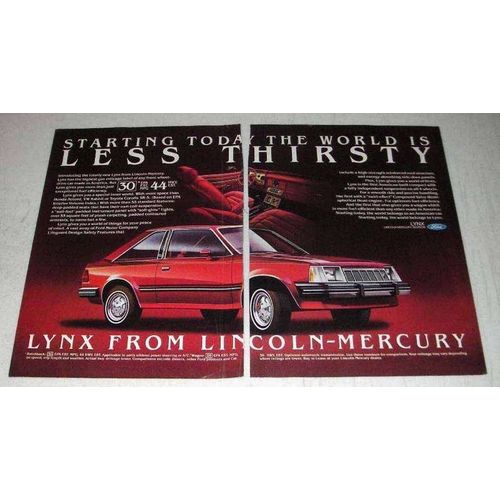1981 Mercury Lynx Ad - World is Less Thirsty