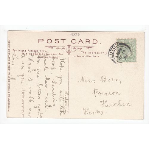 St Faith's Church Hexton Postcard 1908 Hertfordshire