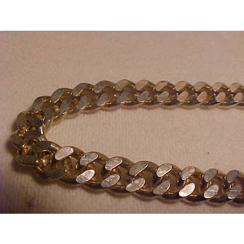Silver Curb Chain Bracelet Heavy Duty Silver Curb Chain Bracelet Larger Size 9"