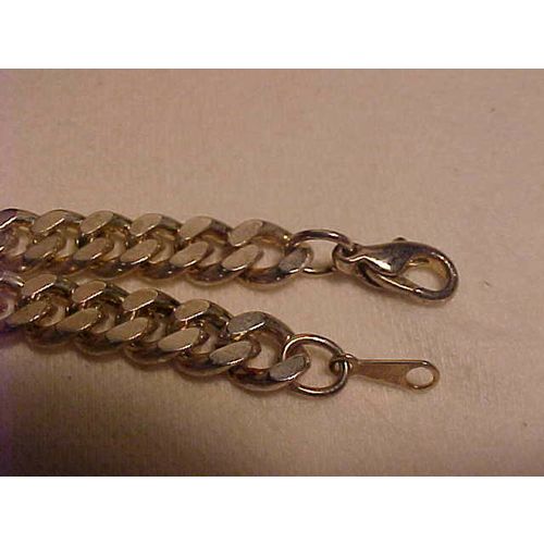Silver Curb Chain Bracelet Heavy Duty Silver Curb Chain Bracelet Larger Size 9"