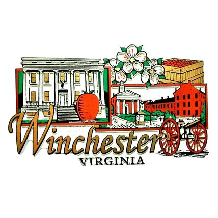 Historic Winchester Virginia with Apple Blossoms Fridge Magnet