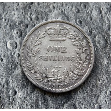 1853 Queen Victoria Silver 92.5% Young Head Shilling 1/- British English